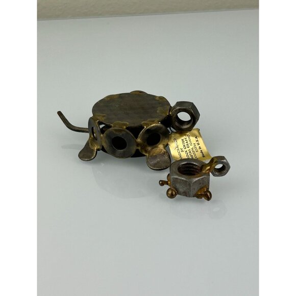 Nuts Bolts Rock Creek Metal Craft Turtles Set of 2 Gift Unique Brutalist - Picture 5 of 16